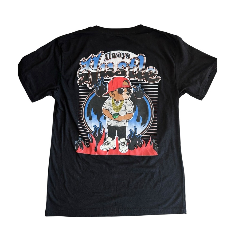 Vibes Bailey Apparel Always Hustle Bear T-Shirt‎ Adult Medium Streetwear Cash